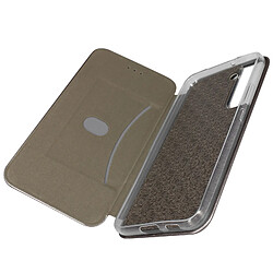 Avizar Housse Samsung Galaxy S22 Plus Clapet Porte-carte Support Finition Satinée Beige