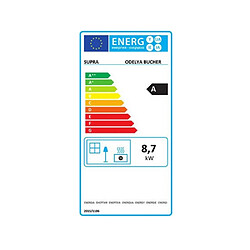 Poêle à bois fonte étanche 8.7kw, odélya bûcher, noir - FR9016150B - SUPRA