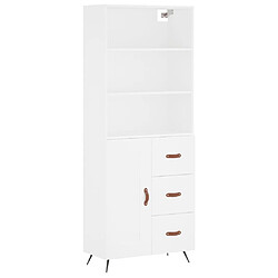 vidaXL Buffet haut Blanc 69,5x34x180 cm Bois d'ingénierie