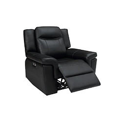 Acheter Vente-Unique Fauteuil relax électrique en cuir KENNETH - Noir