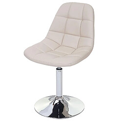 Decoshop26 6x chaises de salle à manger en synthétique crème pied chromé pivotant CDS04621