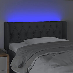 Avis vidaXL Tête de lit à LED Gris foncé 103x16x78/88 cm Tissu