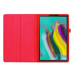 Etui en PU texture litchi avec support rouge pour votre Samsung Galaxy Tab A 10.1 (2019) SM-T515