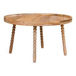 Mes Table basse ronde 60x35 cm en bois de manguier naturel