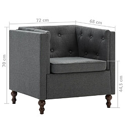 vidaXL Fauteuil gris foncé tissu pas cher