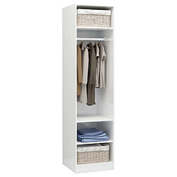 Avis vidaXL Garde-robe Blanc brillant 50x50x200 cm Bois d’ingénierie