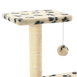 Avis vidaXL Arbre à chat avec griffoirs en sisal 65 cm Beige Motif pattes