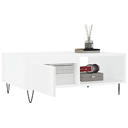 Avis vidaXL Table basse blanc 90x60x35 cm bois d'ingénierie