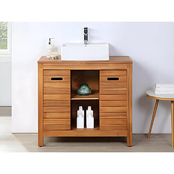 Vente-Unique Meuble de salle de bain en bois d'acacia avec simple vasque - 90 cm - PULUKAN