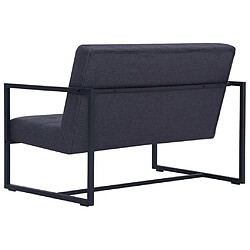 Acheter vidaXL Sofa à 2 places avec accoudoirs Gris foncé Acier et tissu