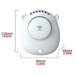 Avis Universal Ventilateur portatif à cou Cute Bear Outdoor Travel Portable Petit ventilateur à la taille réglable Mini-ventilateur à 2 vitesses # G41 |