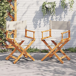 vidaXL Chaises de jardin pliables lot de 2 blanc crème tissu 