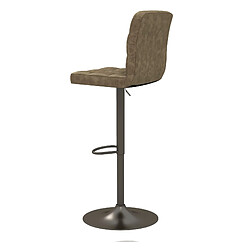 Avis Moloo SQUAR-Tabouret de bar en cuir synthétique Marron-gris bronze (x2)