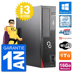 PC Fujitsu Esprimo D556 DT Intel i3-6100 RAM 16Go Disque Dur 1To Windows 10 Wifi - Occasion