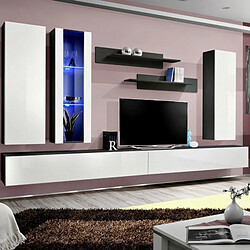 Paris Prix Meuble TV Mural Design Fly IV 320cm Blanc & Noir