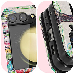 Avizar Coque Tree Life pour Samsung Galaxy Z Flip 5 Rigide revêtement simili cuir pas cher