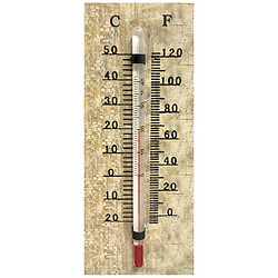 L'Héritier Du Temps Thermomètre Mural Décoratif en Celsius et Fahrenheit ou à Poser Motif New York en Fer et Papier 0,5x8x25cm