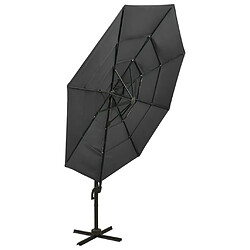 Acheter Helloshop26 Parasol mobilier de jardin à 4 niveaux avec mât en aluminium 3 x 3 m anthracite 02_0008785