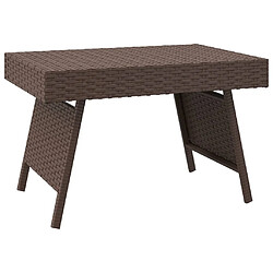 vidaXL Table d'appoint pliable marron 60x40x38 cm résine tressée