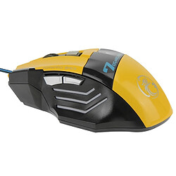 Wewoo Souris jaune pour ordinateur portable PC 7 boutons avec molette de défilement 5000 DPI LED filaire de jeu optique pas cher