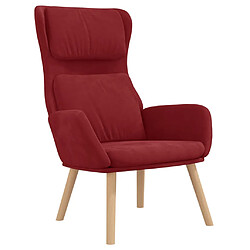 vidaXL Chaise de relaxation Rouge bordeaux Velours