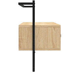 Maison Chic Meuble TV scandinave mural Banc TV suspendu pour salon - chêne sonoma 100,5x30x51 cm bois d'ingénierie -MN53308 pas cher