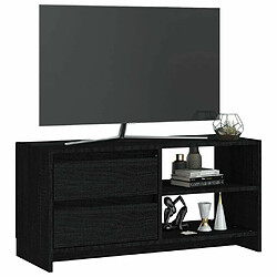 Acheter Maison Chic Meuble TV scandinave - Banc TV pour salon Noir 80x31x39 cm Bois de pin massif -MN46593