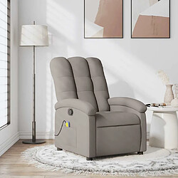 vidaXL Fauteuil de massage inclinable Taupe Tissu