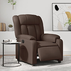 Maison Chic Fauteuil Relax pour salon, Fauteuil inclinable électrique Marron Similicuir -GKD96595