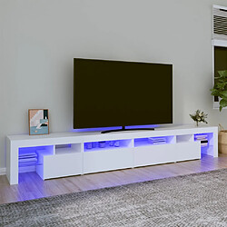 vidaXL Meuble TV avec lumières LED Blanc 260x36,5x40 cm