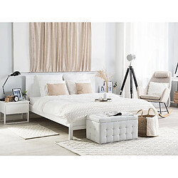 Beliani Lit double en bois blanc 140 x 200 cm OLIVET