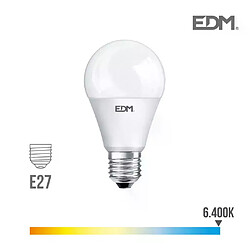 Edm Ampoule LED E27 10W Ronde A60 équivalent à 60W - Blanc du Jour 6400K