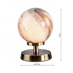 Luminaire Center Lampe de table globe Esben Laiton antique,verre 1 ampoule 17cm