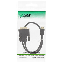 Câble InLine® Mini-HDMI vers DVI Câble HDMI C mâle vers DVI 18 + 1 mâle plaqué or 0,5 m