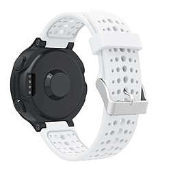 Bracelet en silicone trous ronds blanc pour votre Garmin Forerunner 220/230/235/620/630