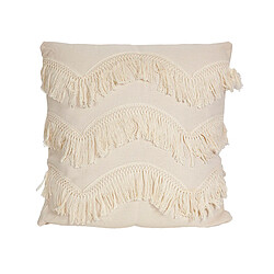 Coussin Romimex Blanc Avec franges 45 x 10 x 45 cm