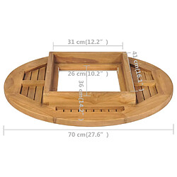 vidaXL Dessus de table de bière Teck 70 cm pas cher