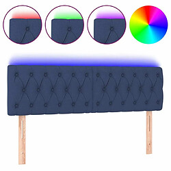 Maison Chic Tête de lit scandinave à LED,meuble de chambre Bleu 144x7x78/88 cm Tissu -MN39521