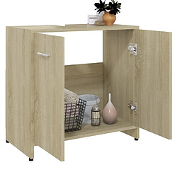 Avis Maison Chic Armoire de salle de bain,Meuble de rangement,Meuble haut Chêne sonoma 60x33x61 cm Aggloméré -GKD277451