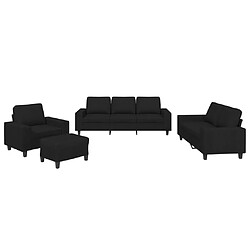 vidaXL Ensemble de canapés 4 pcs noir tissu