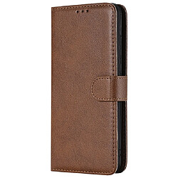 Wewoo Housse Coque Pour Huawei Honor 8X Étui de protection à rabat horizontal de couleur unie avec support et fentes cartes et portefeuille et cadre photo et lanière marron