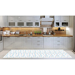 Alter Chemin de cuisine, 100% Made in Italy, Tapis antitache avec impression numérique, Tapis antidérapant et lavable, Modèle Blanco, 280x52 cm