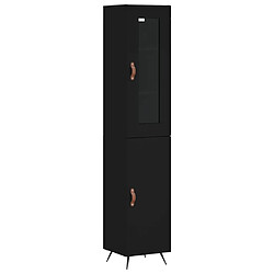 vidaXL Buffet haut Noir 34,5x34x180 cm Bois d'ingénierie