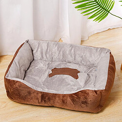 Doux Et Chaud Lit Pour Animaux De Compagnie Chien Chat Tapis De Coussin Confortable Couverture De Lit En Peluche Brun 58x46 Cm