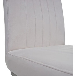 Avis Decoshop26 Lot de 2 chaises de salle à manger chaise de conférence en acier inoxydable brossé velours crème CDS04483