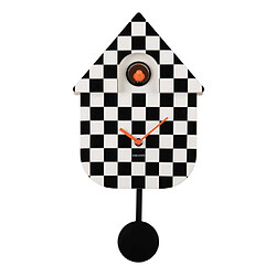 Avis Karlsson Horloge murale moderne Cuckoo Checker noir et blanc.