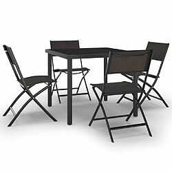 Ensemble salle à manger de jardin 5 pcs,Table et chaise à dîner d'extérieur Acier -MN49119