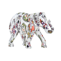 Figurine Décorative DKD Home Decor Eléphant Blanc Résine Multicouleur (23 x 9 x 17 cm)