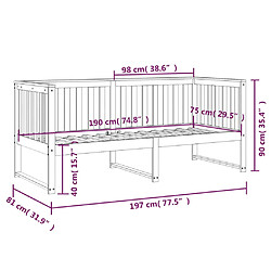 vidaXL Lit de jour sans matelas marron miel 75x190 cm bois pin massif pas cher