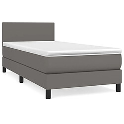 Maison Chic Lit Adulte - Lit simple Lit à sommier tapissier avec matelas moelleux - Meuble de Chambre - Gris 80x200 cm Similicuir -MN51913